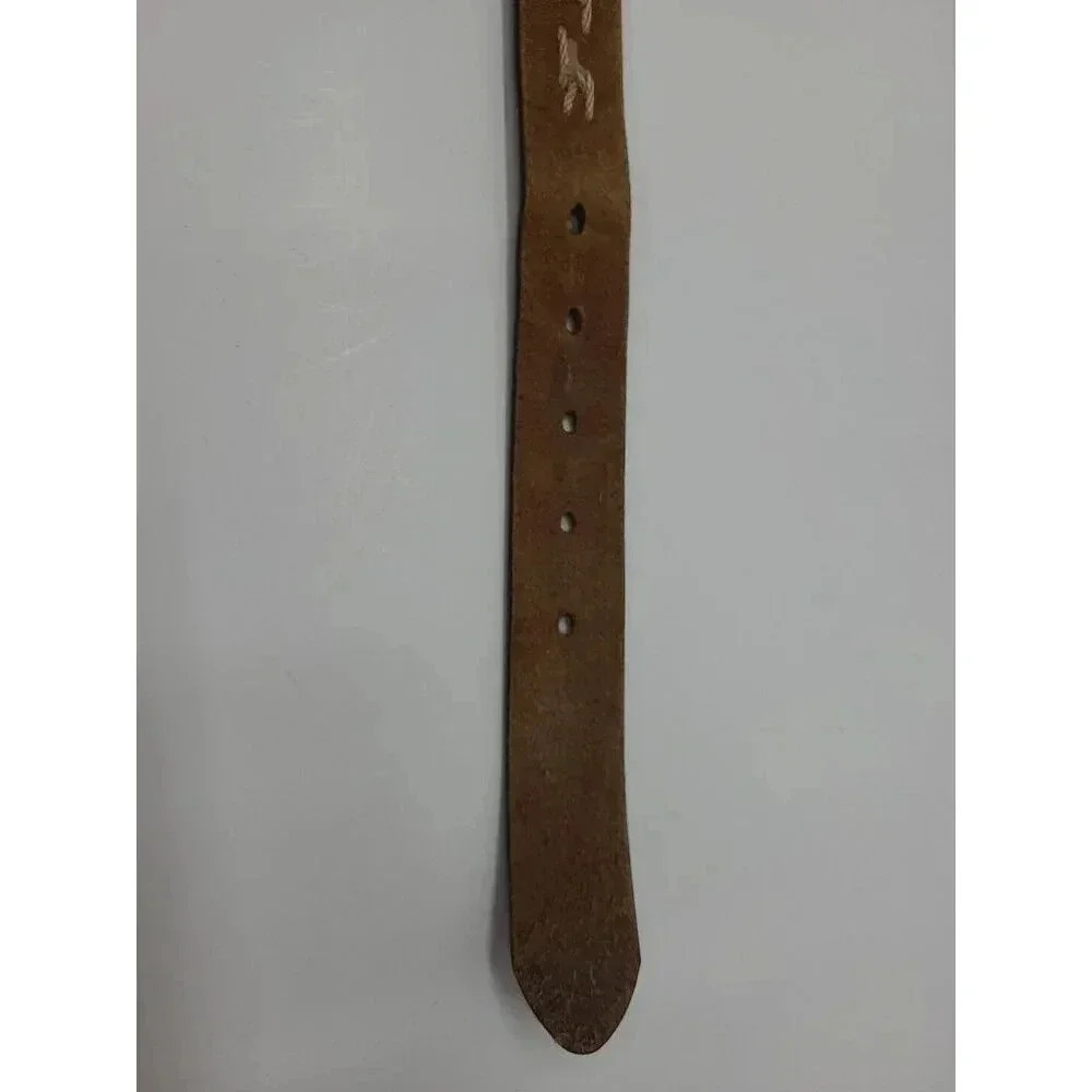 GAP Brown Leather Belt Men's Size 32 Twine Accents - Picture 5 of 7